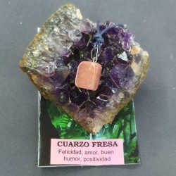 Colgante mineral Cuarzo fresa